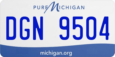 MI license plate DGN9504