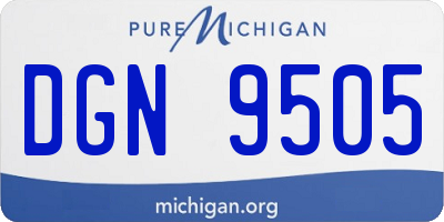 MI license plate DGN9505
