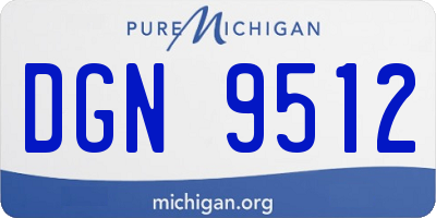 MI license plate DGN9512