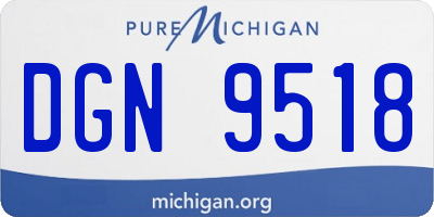 MI license plate DGN9518