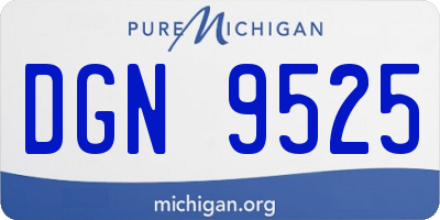 MI license plate DGN9525