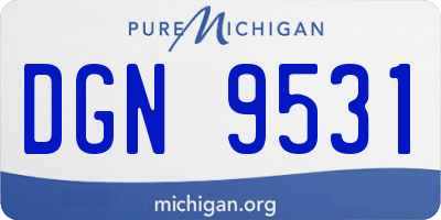MI license plate DGN9531