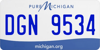 MI license plate DGN9534