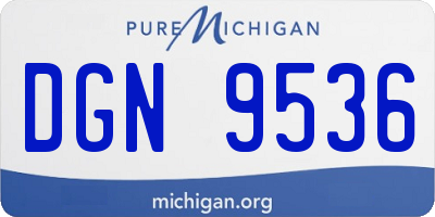 MI license plate DGN9536