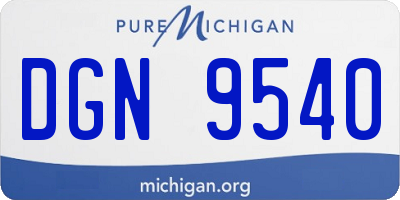 MI license plate DGN9540