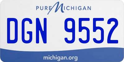 MI license plate DGN9552