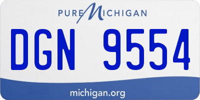 MI license plate DGN9554