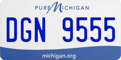 MI license plate DGN9555