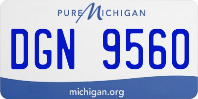 MI license plate DGN9560