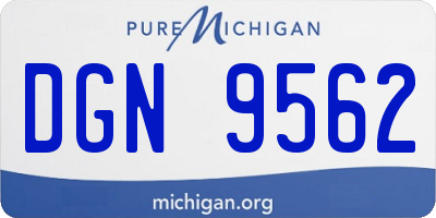 MI license plate DGN9562