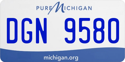 MI license plate DGN9580