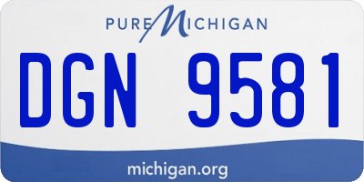 MI license plate DGN9581