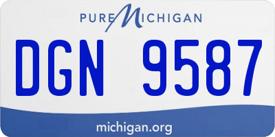 MI license plate DGN9587