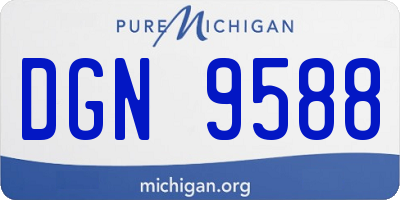 MI license plate DGN9588