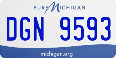 MI license plate DGN9593