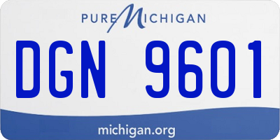 MI license plate DGN9601