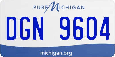 MI license plate DGN9604