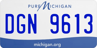 MI license plate DGN9613