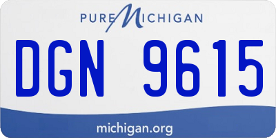 MI license plate DGN9615