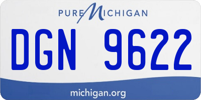 MI license plate DGN9622