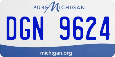 MI license plate DGN9624