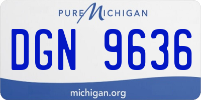 MI license plate DGN9636