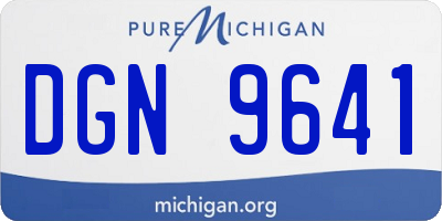 MI license plate DGN9641