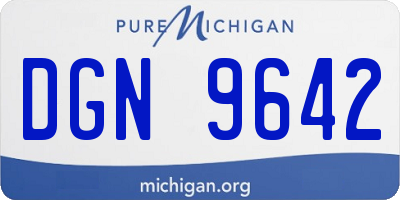 MI license plate DGN9642