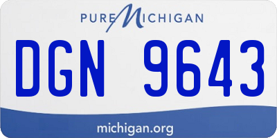 MI license plate DGN9643