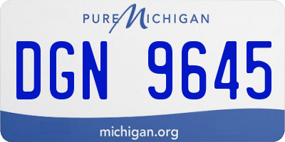 MI license plate DGN9645