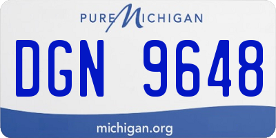 MI license plate DGN9648