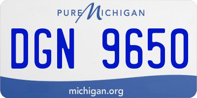 MI license plate DGN9650
