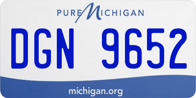 MI license plate DGN9652