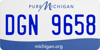 MI license plate DGN9658