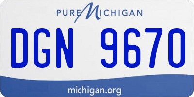 MI license plate DGN9670