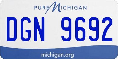 MI license plate DGN9692