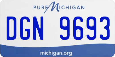 MI license plate DGN9693
