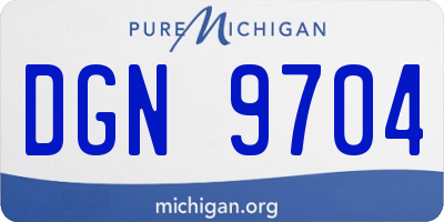 MI license plate DGN9704