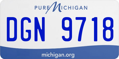 MI license plate DGN9718