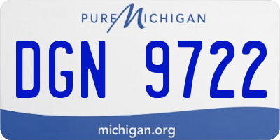 MI license plate DGN9722
