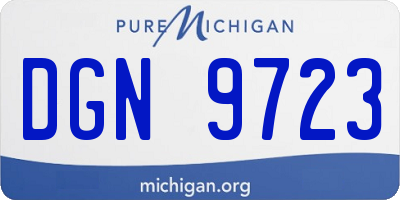 MI license plate DGN9723