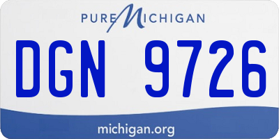 MI license plate DGN9726