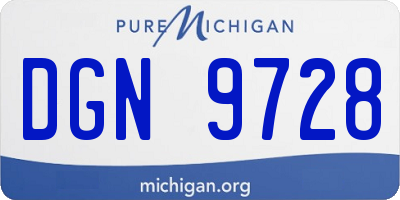 MI license plate DGN9728