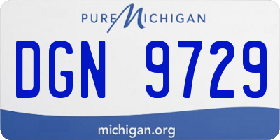 MI license plate DGN9729