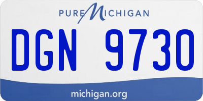 MI license plate DGN9730