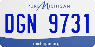 MI license plate DGN9731
