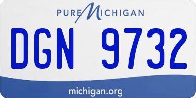 MI license plate DGN9732