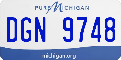 MI license plate DGN9748