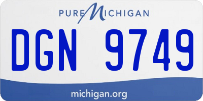 MI license plate DGN9749
