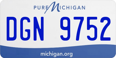 MI license plate DGN9752